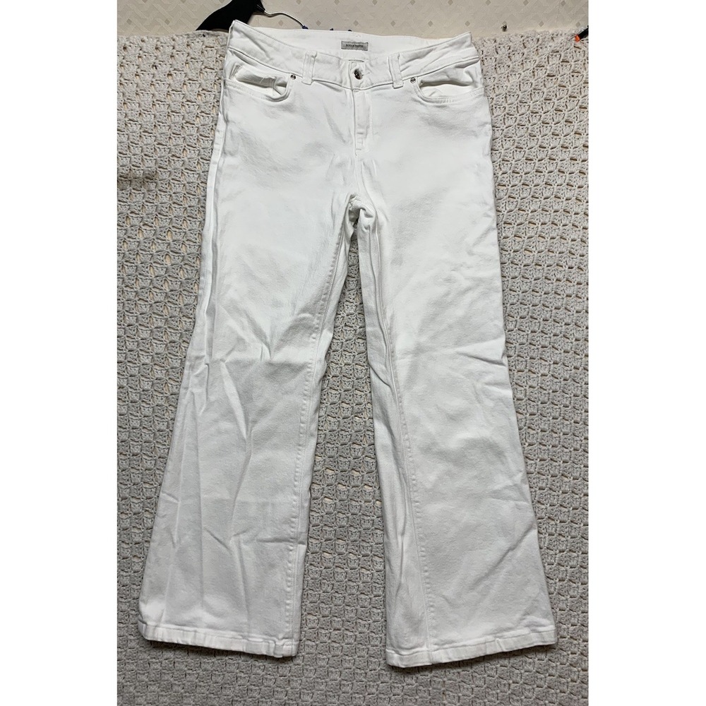 Boston Proper Flared Bootcut Jeans Women W33 L31 White Denim Western Stretch‎